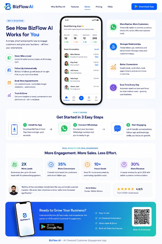 BizFlow AI demo — how it works, results and download